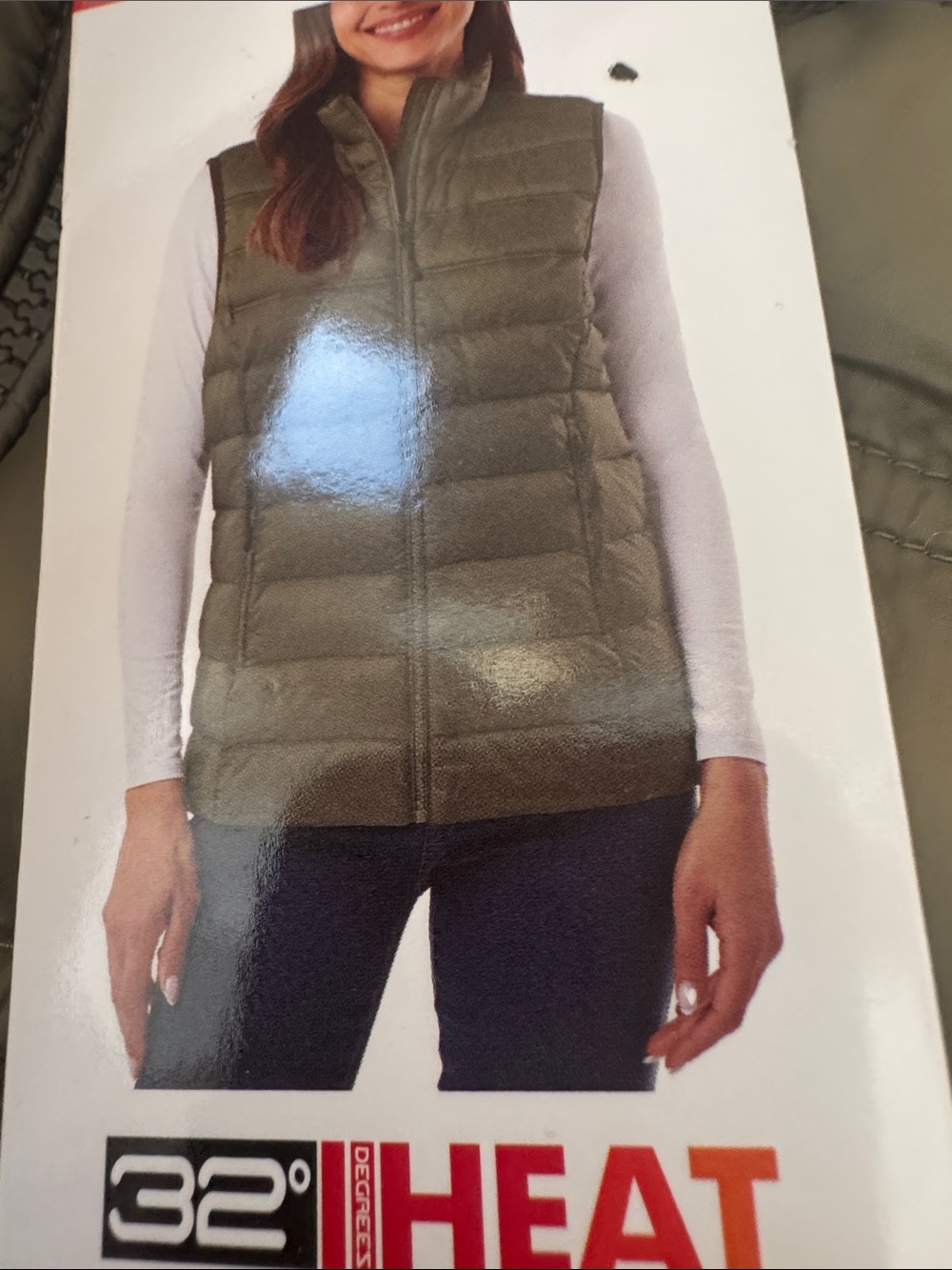 32 Degrees Olive Quilted Puffer Vest